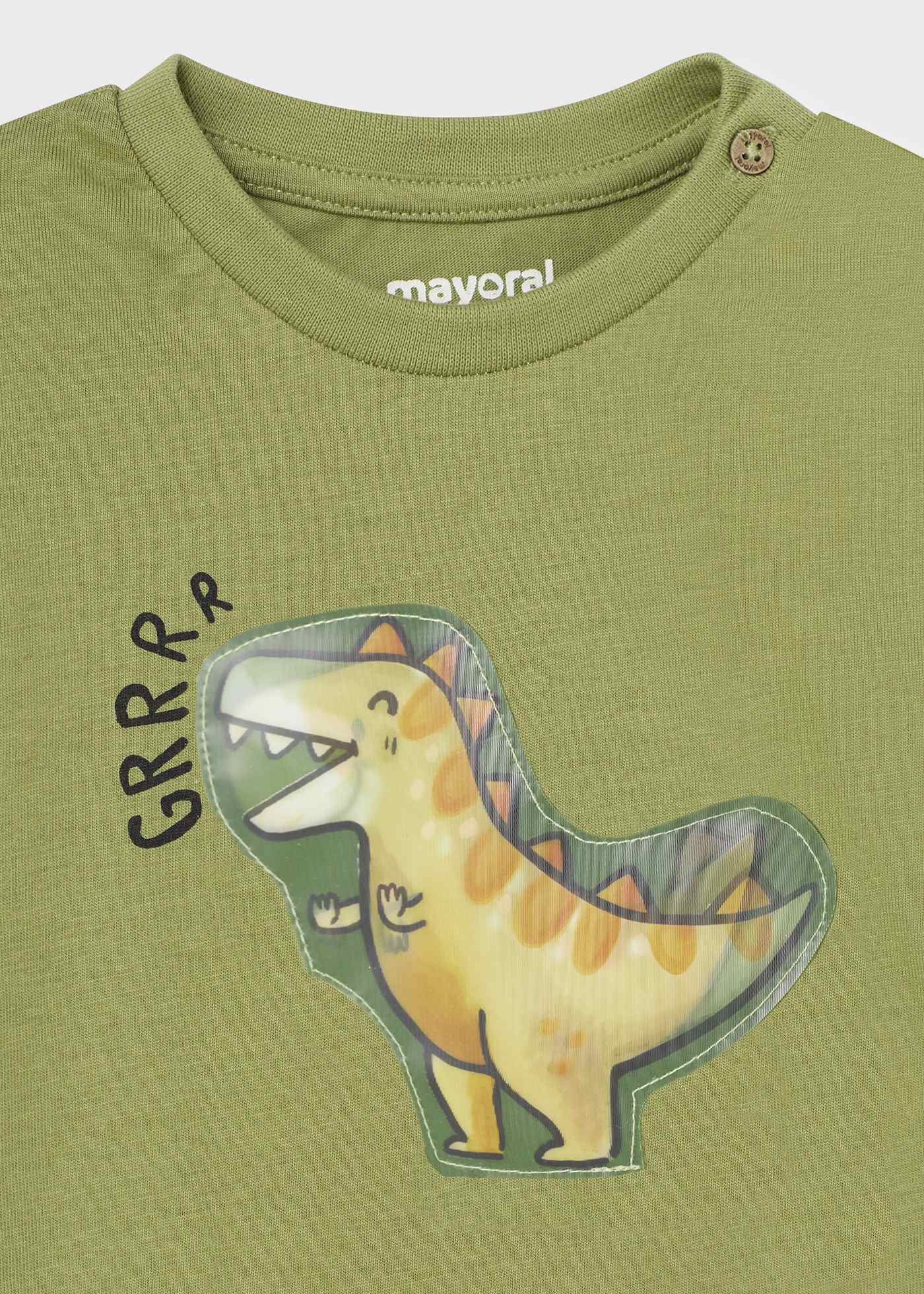Playera manga corta con motivo interactivo de algodón para bebé niño