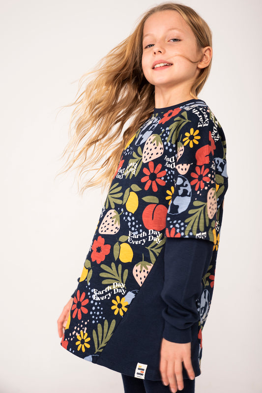 Vestido felpa flamé ORGÁNICO niña jr