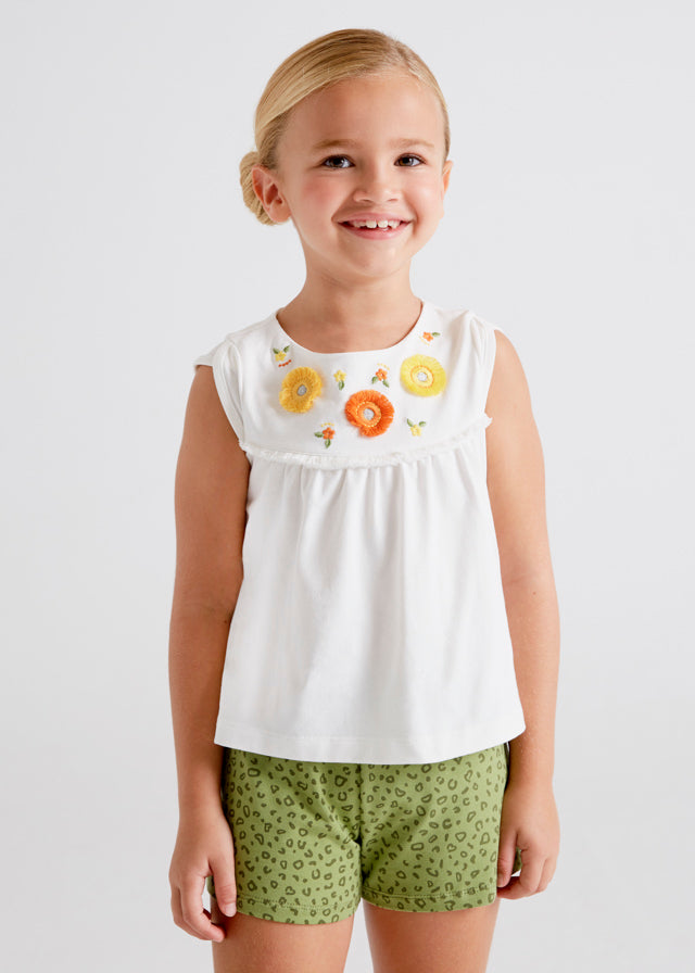 Conjunto short ECOFRIENDS bordados mini niña
