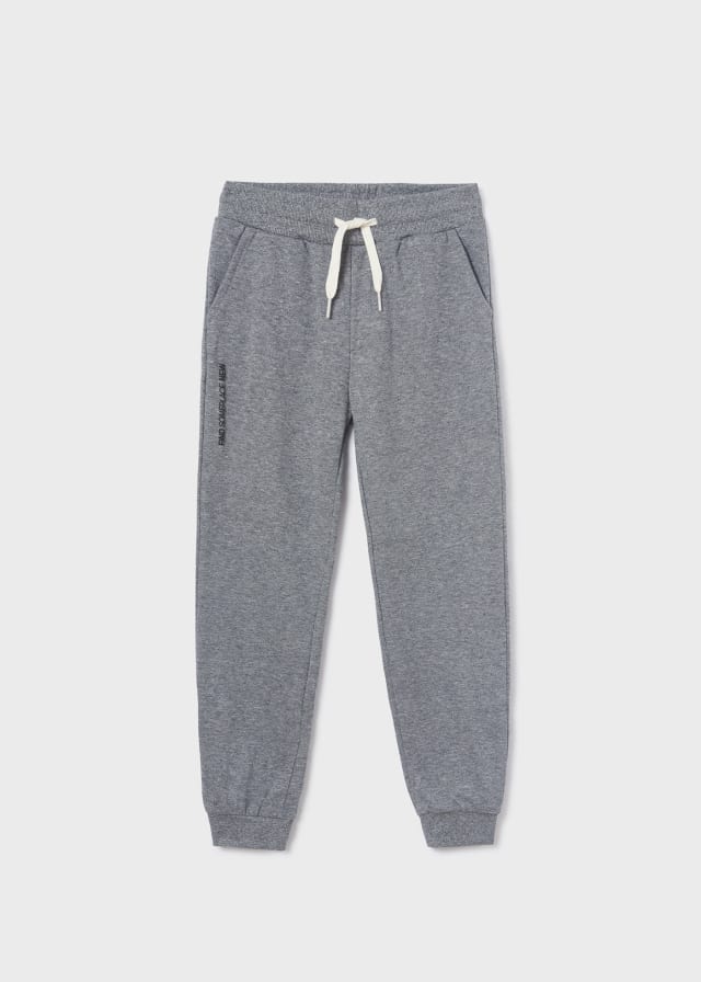 Pants largo deportivo gris con algodón para niño jr