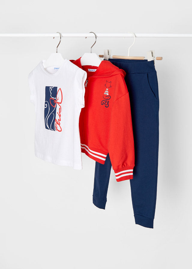 Conjunto de Pants 3 piezas gráfica mini niña