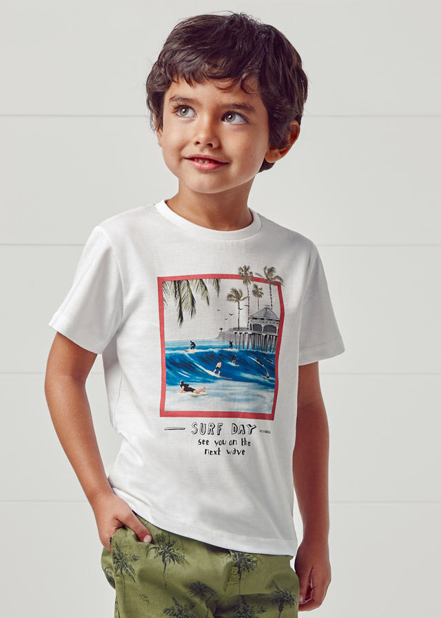 Playera blanca ECOFRIENDS manga corta day mini niño – Petite Luné Infantil