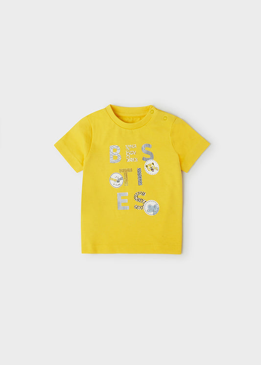 Playera manga corta Ecofriends amarilla bebé niño