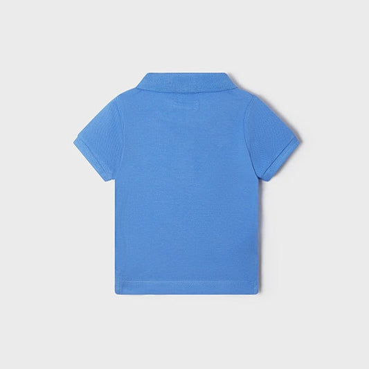 Playera polo manga corta Ecofriends azul bebé niño
