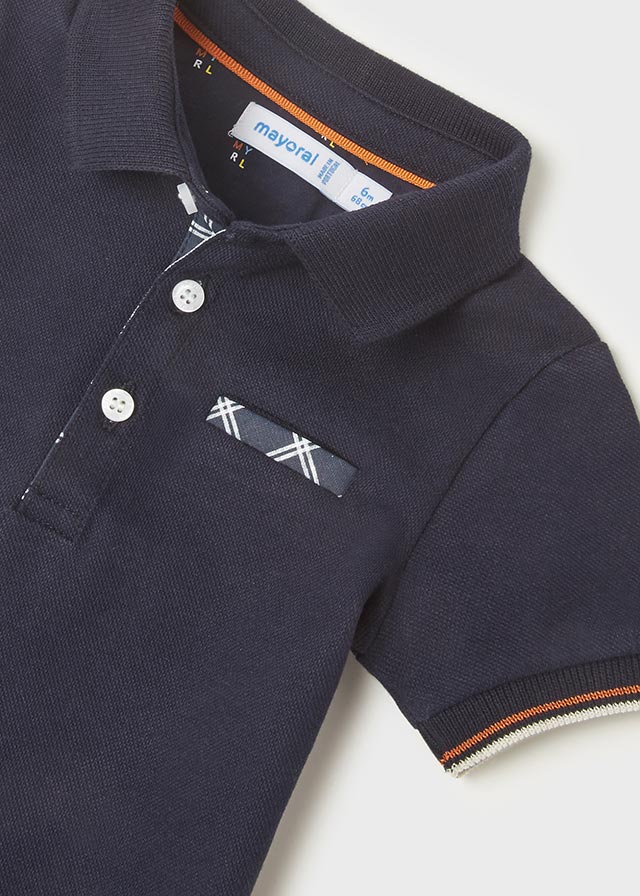 Playera polo manga corta vestir azul marino bebé niño