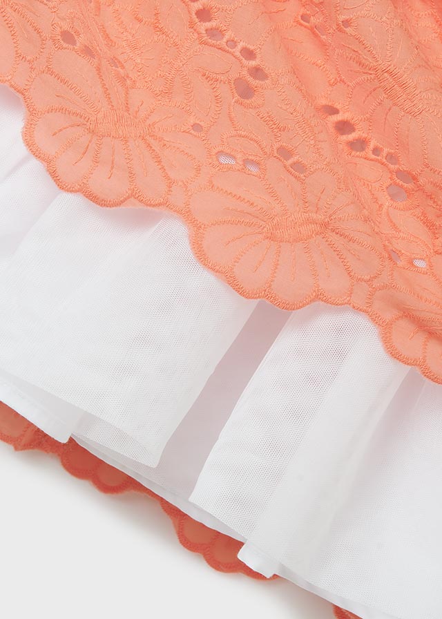 Vestido bordado coral niña jr