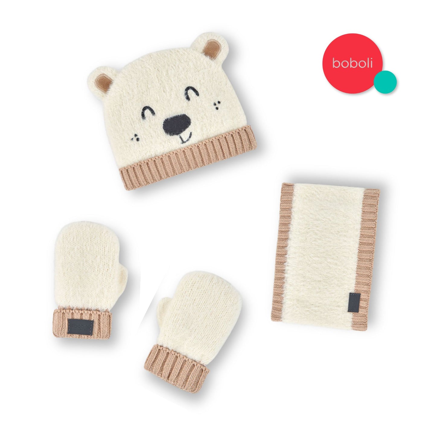 Pack OSITO gorro, bufanda y guantes para bebé niño