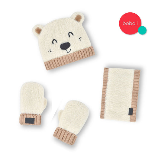 Pack OSITO gorro, bufanda y guantes para bebé niño
