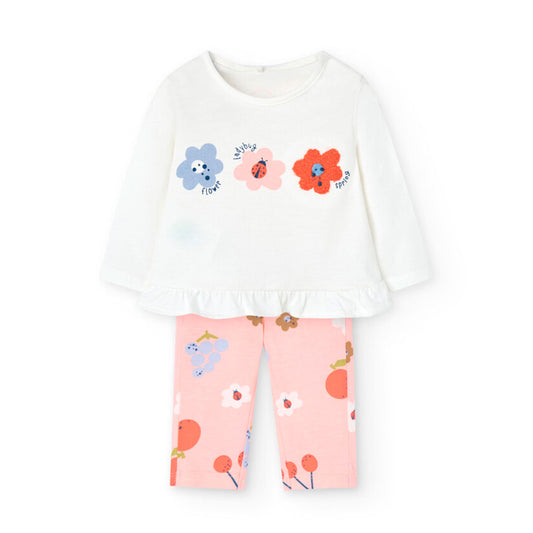 Conjunto blusa con pantalón rosa para bebé niña
