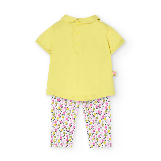Conjunto blusa con pantalón anís para bebé niña
