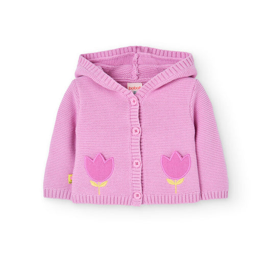 Suéter rosa con capucha para bebé niña