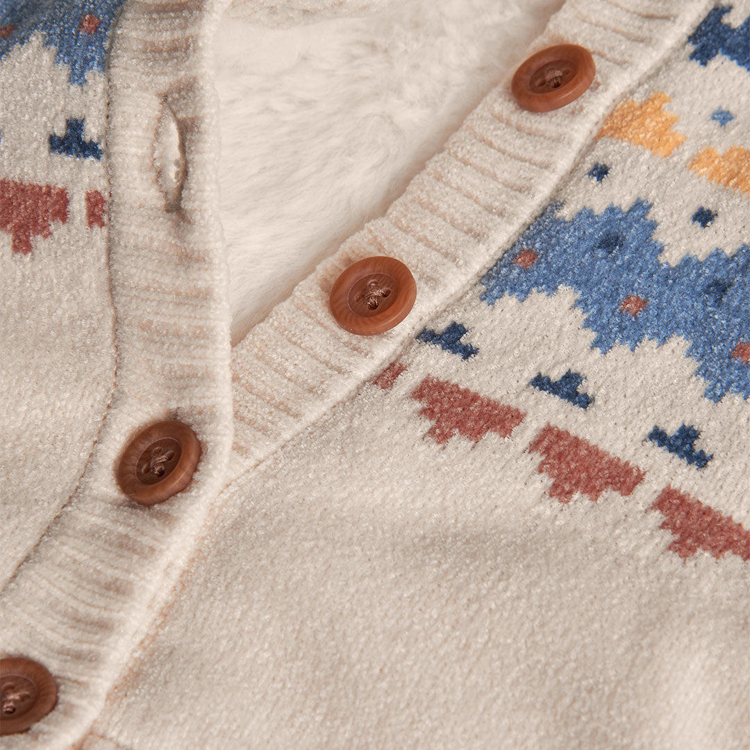 Chamarra tejida con borrega recién nacido