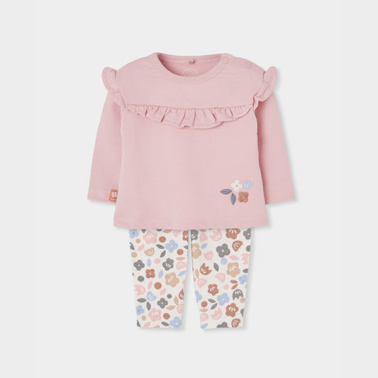 Conjunto punto rosa para bebé niña