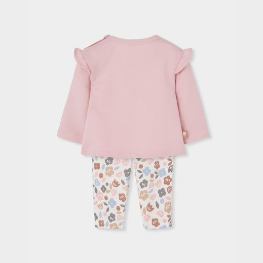 Conjunto punto rosa para bebé niña