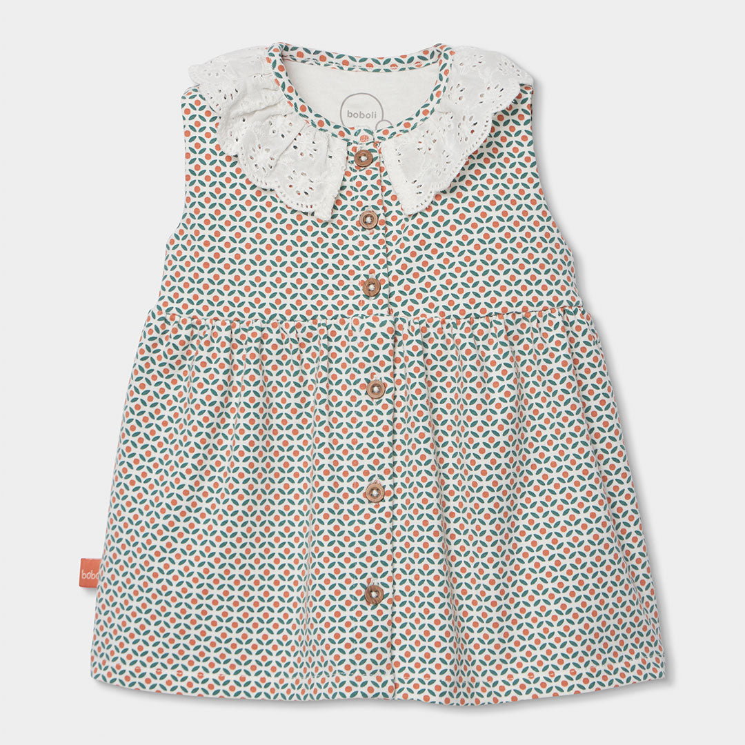 Vestido punto estampado bebé niña