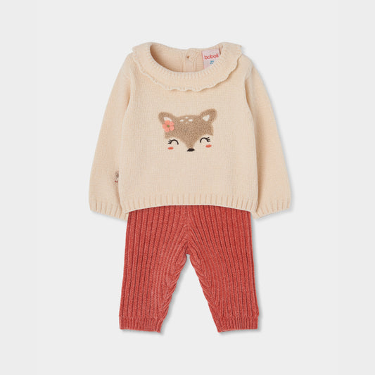 Conjunto tricot para bebé niña