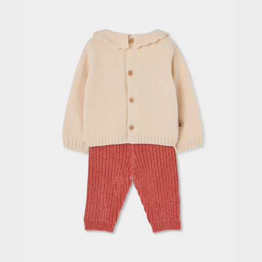 Conjunto tricot para bebé niña