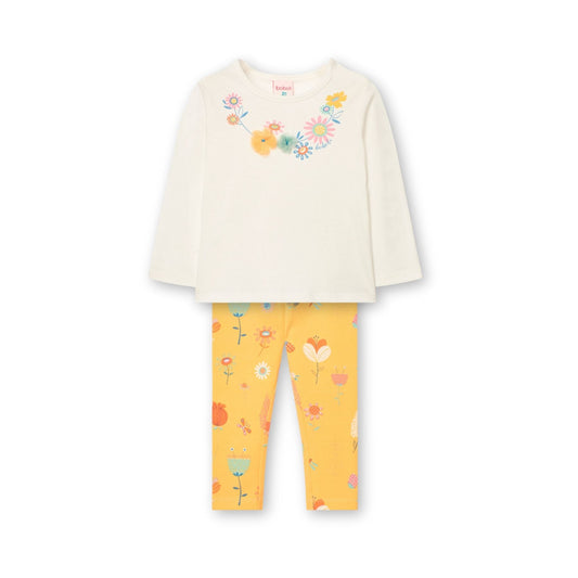 Conjunto amarillo blusa leggings para mini niña