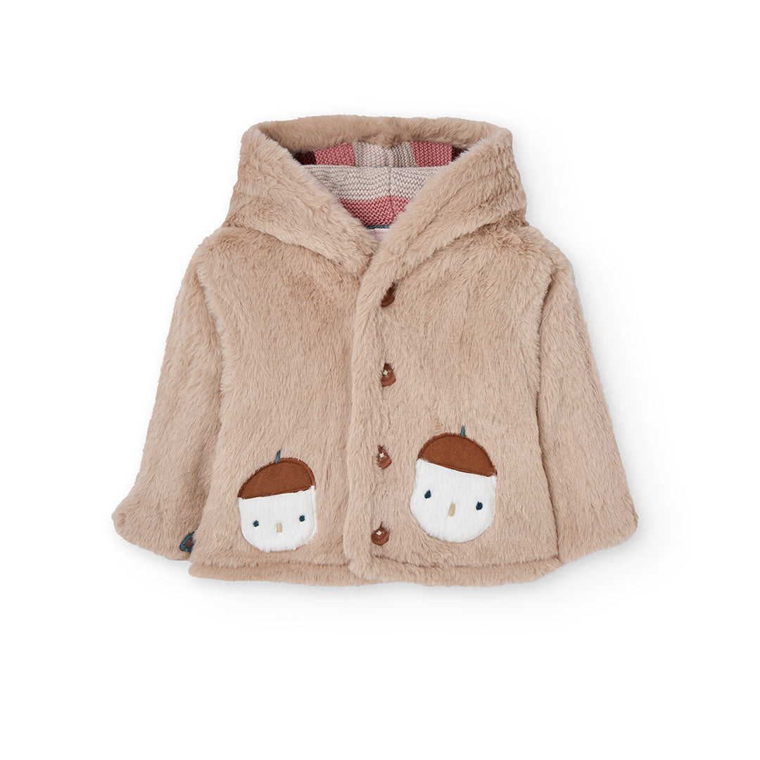 Chamarra tejida reversible bebé niña