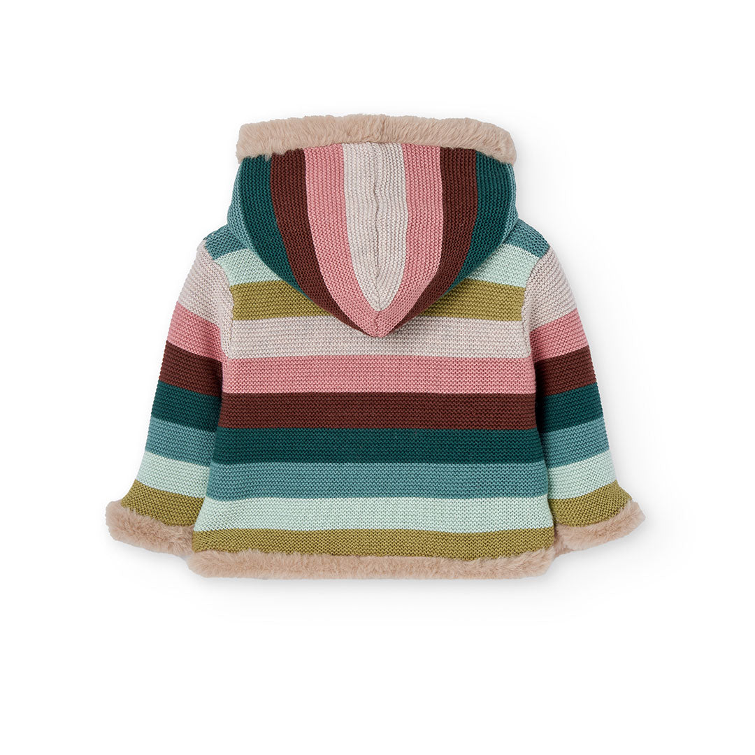 Chamarra tejida reversible bebé niña