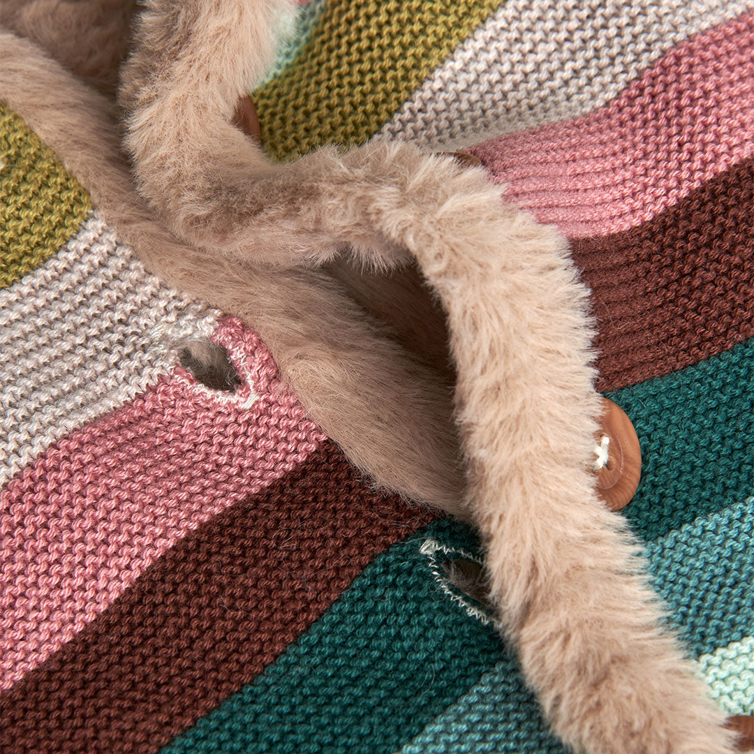 Chamarra tejida reversible bebé niña