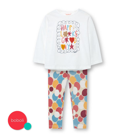 Conjunto topos blusa con leggings mini niña