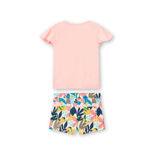 Conjunto blusa short flores para mini niña