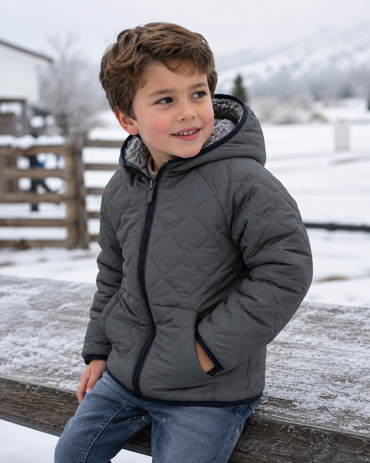 Chamarra reversible borrego mini niñ@