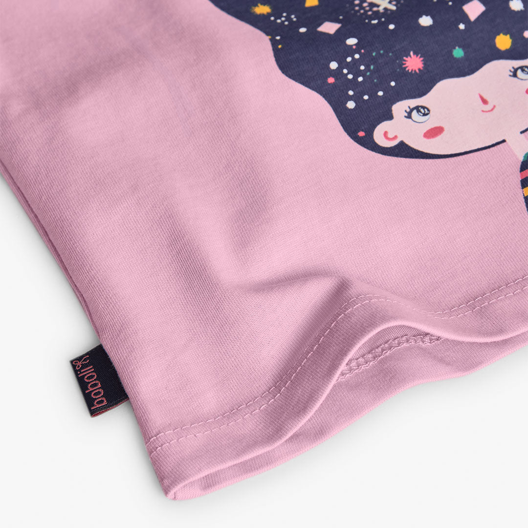 Conjunto lila blusa con pantalón de felpa mini niña