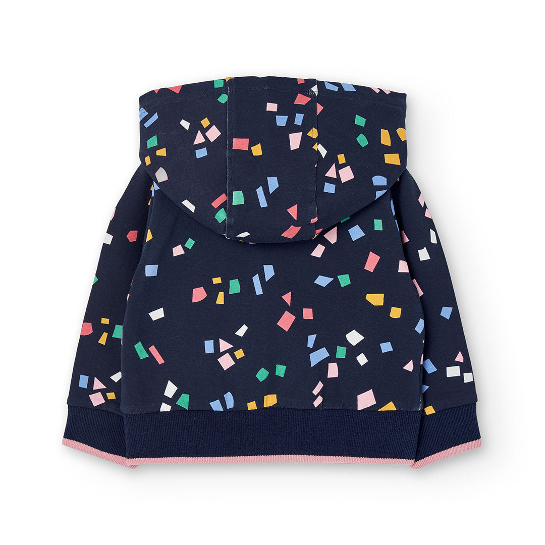 Sudadera felpa azul marino mini niña