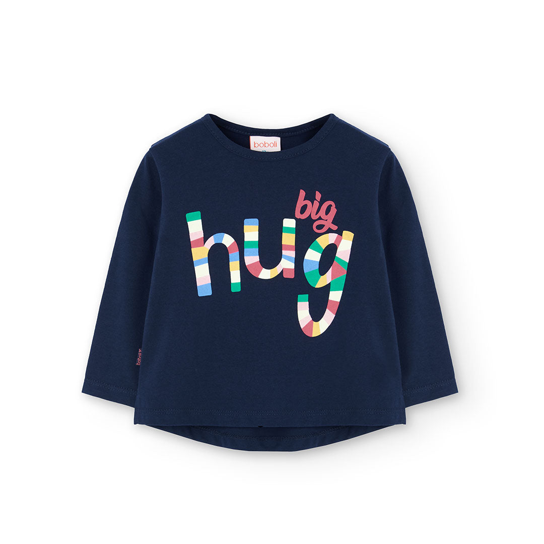 Conjunto blusa con pantalón de felpa rosa mini niña