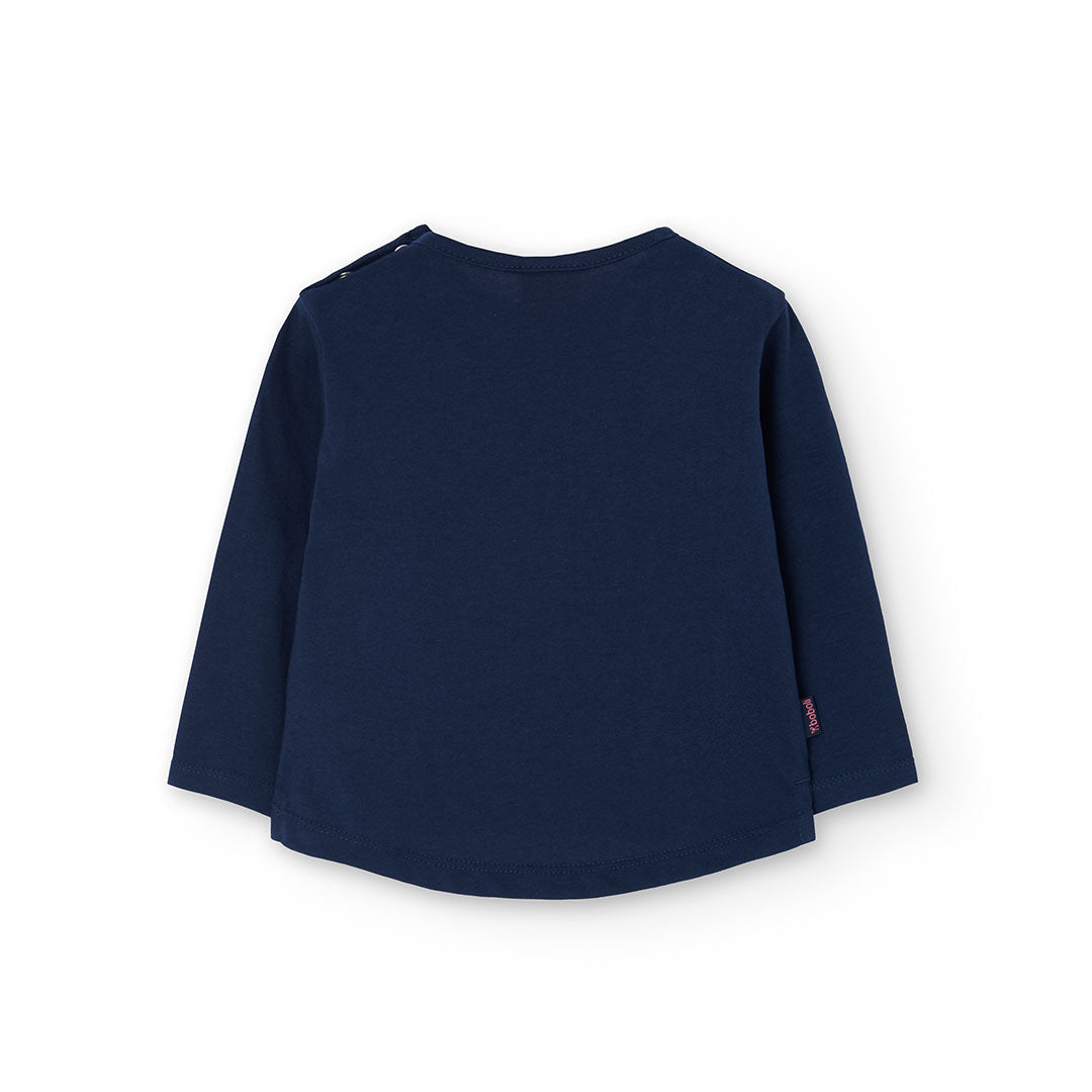 Conjunto blusa con pantalón de felpa rosa mini niña