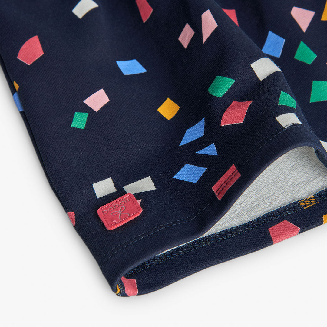 Vestido azul marino felpa con mallas mini niña