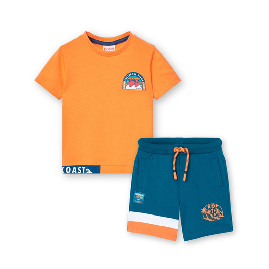 Conjunto tortuga playera con short para mini niño