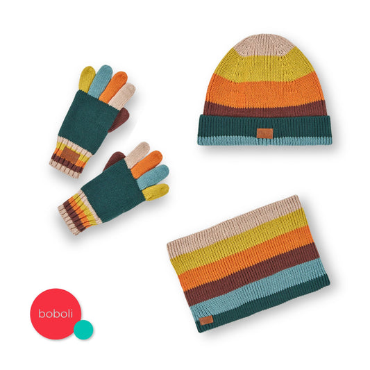 Set bufanda, cuello y guantes mini niño y niño jr
