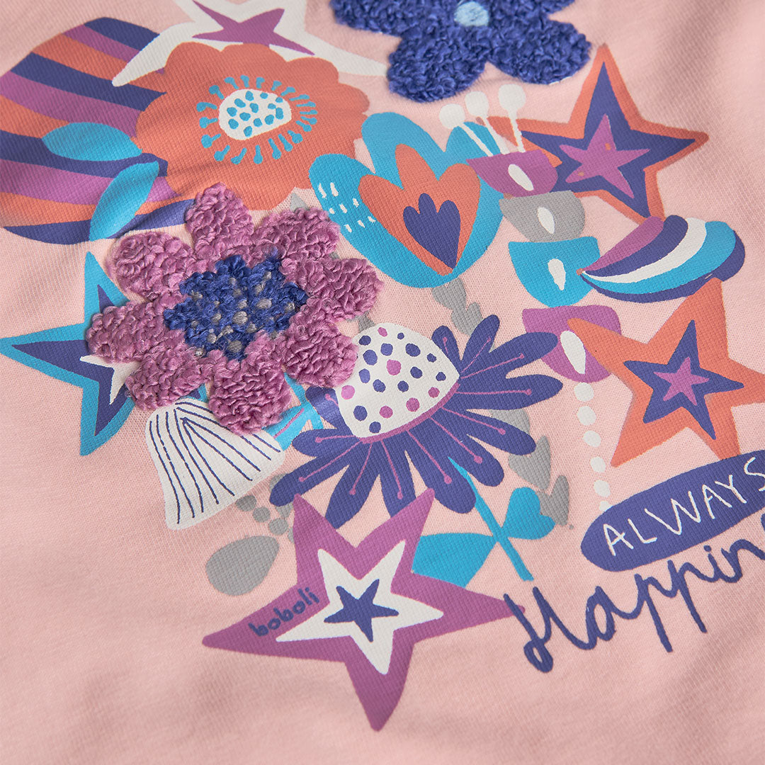 Conjunto lila blusa con patalón felpa mini niña