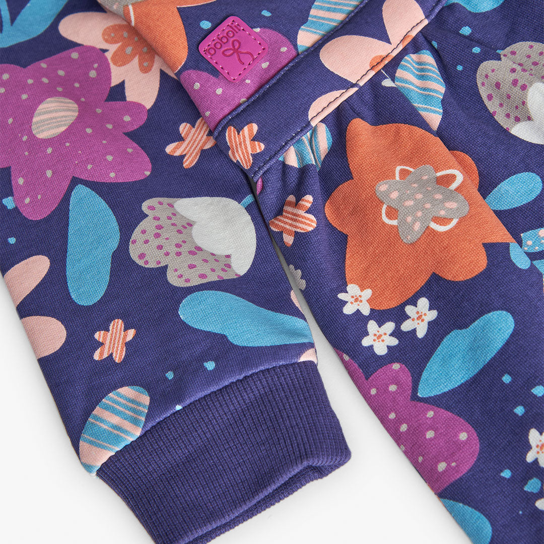 Vestido felpa flores lila con mallas mini niña