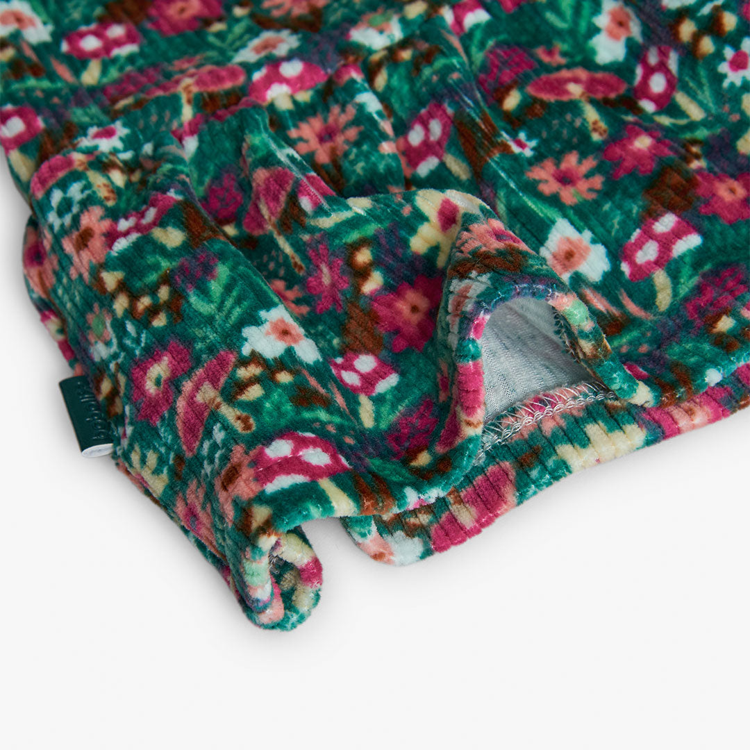 Vestido verde pana con mallas mini niña