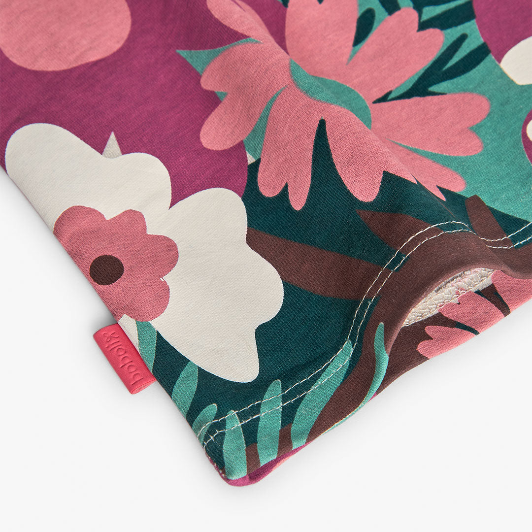 Vestido punto beige flores con mallas mini niña