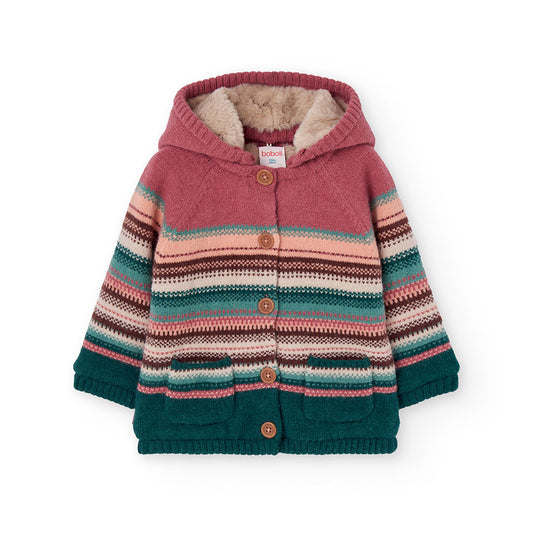 Chamarra tejida borrega mini niña