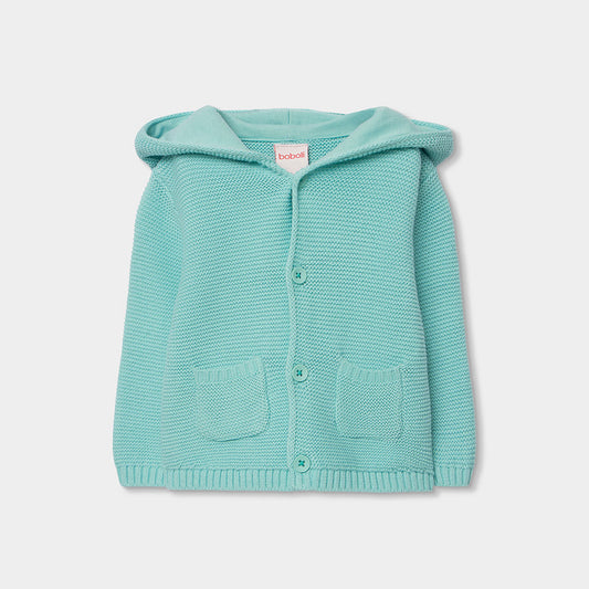 Suéter aqua con capucha bebé niño