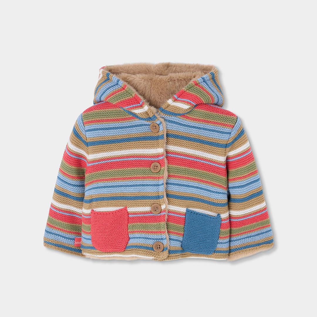 Chamarra reversible camel con capucha para bebé niño