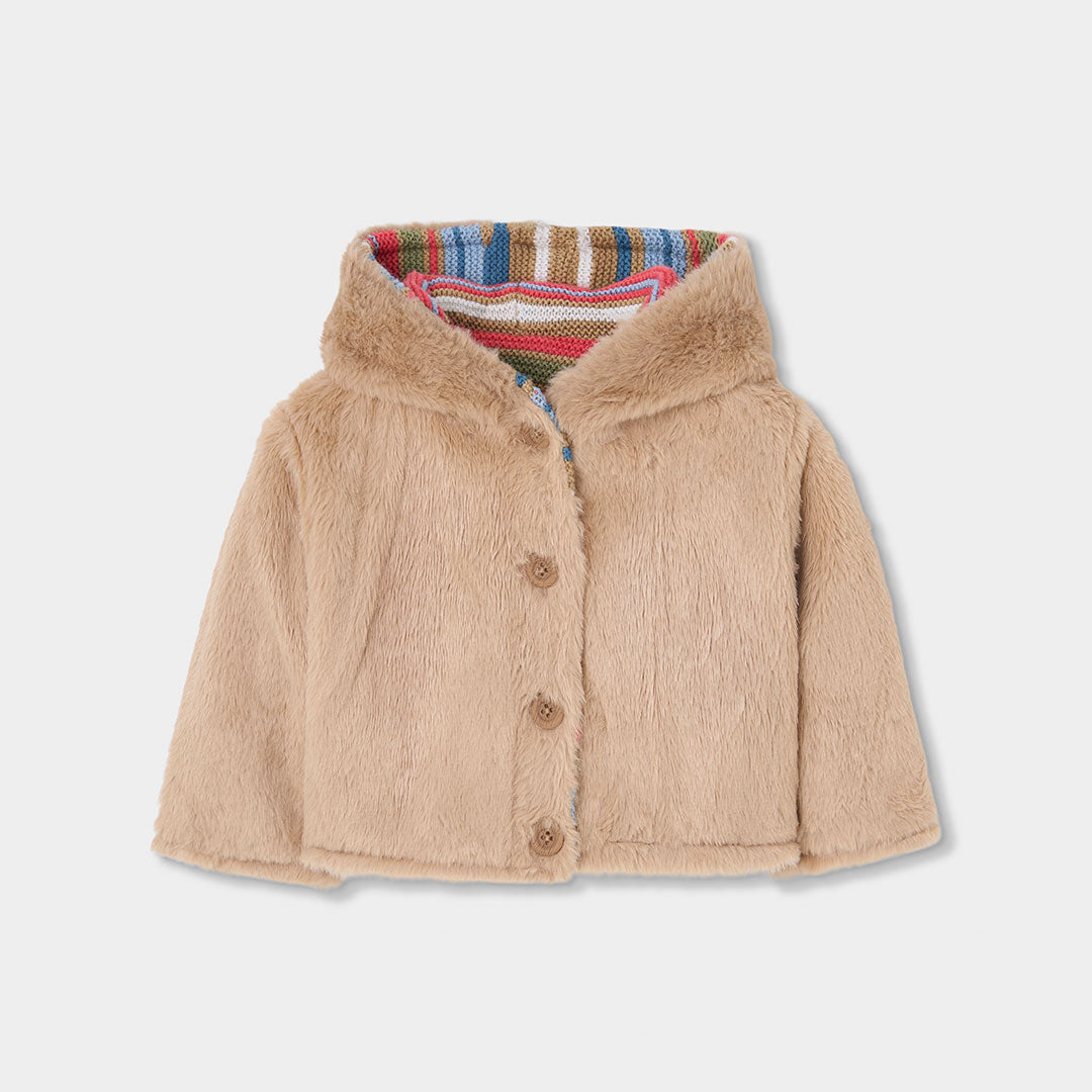 Chamarra reversible camel con capucha para bebé niño