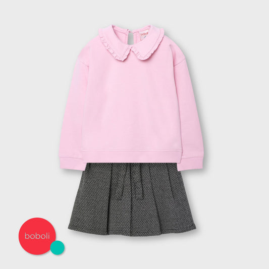 Conjunto Sudadera con falda jacquard niña jr