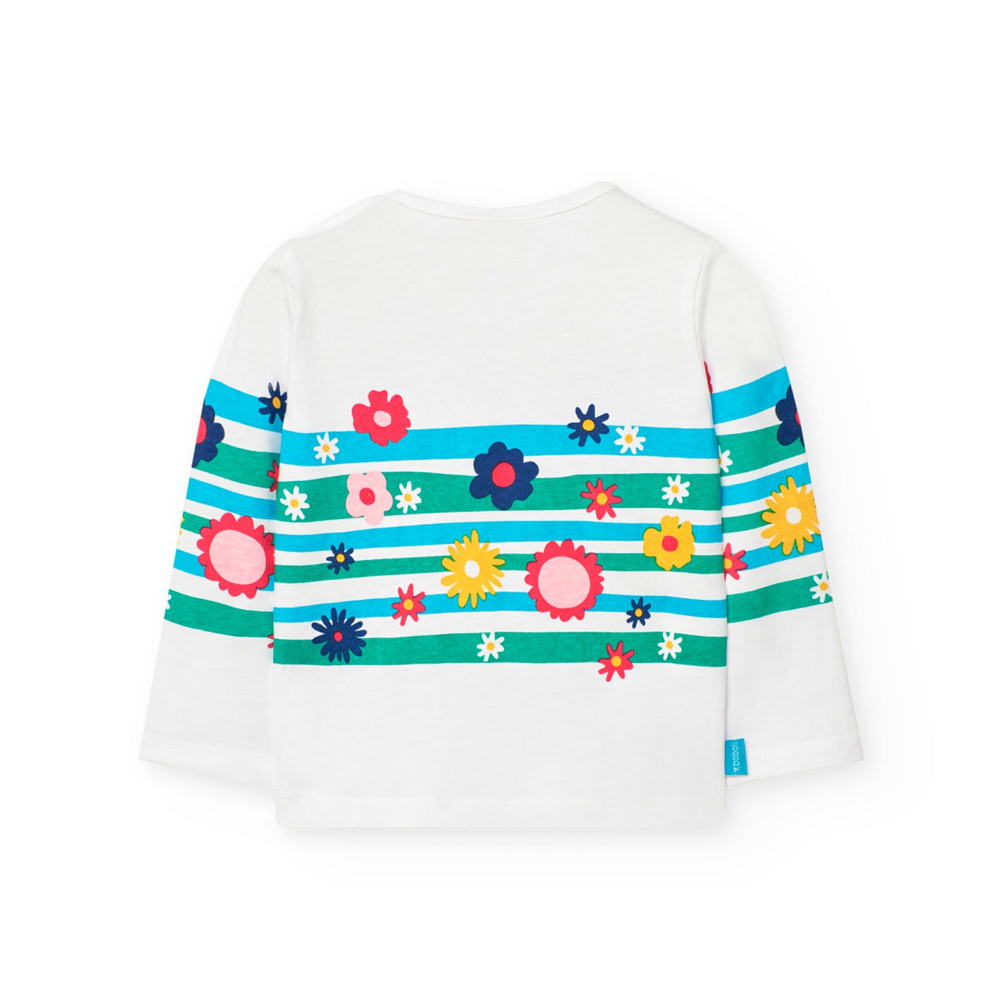 Blusa blanca flores para mini niña