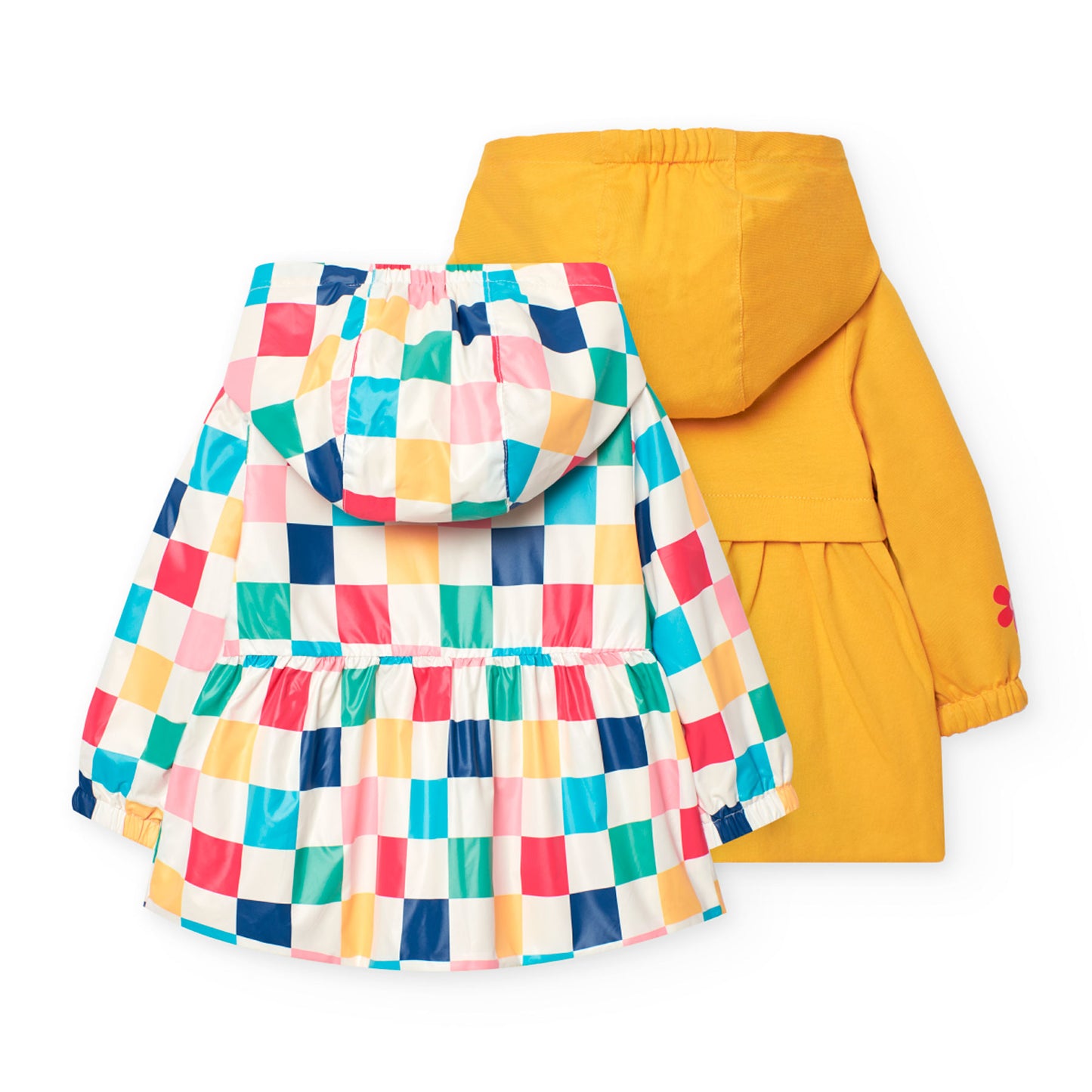 Impermeable reversible cuadros para mini niña