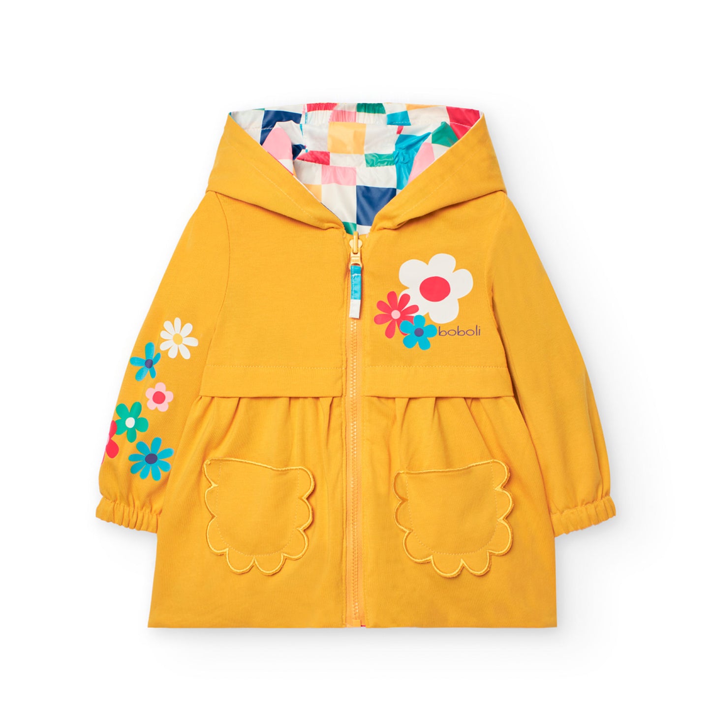 Impermeable reversible cuadros para mini niña