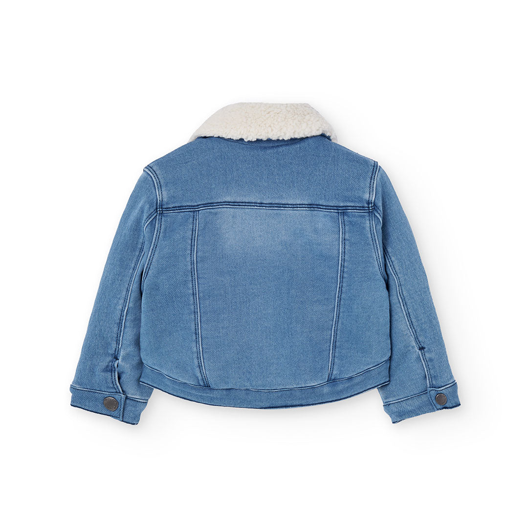 Chamarra mezclilla con borrega mini niña