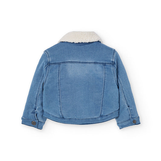 Chamarra mezclilla con borrega mini niña