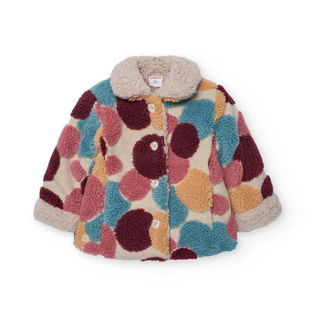 Abrigo paño redondeles mini niña